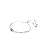 Pulsera Matrix Tennis, Tallas mixtas, Verde, Baño de rodio