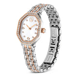 Reloj Dextera Octagon, Fabricado en Suiza, Brazalete de metal, Tono plateado, Acabado tono oro rosa