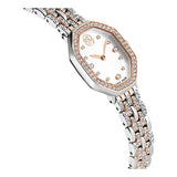 Reloj Dextera Octagon, Fabricado en Suiza, Brazalete de metal, Tono plateado, Acabado tono oro rosa