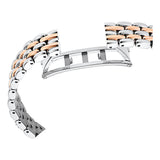 Reloj Dextera Octagon, Fabricado en Suiza, Brazalete de metal, Tono plateado, Acabado tono oro rosa