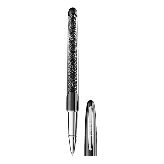 Bolígrafo Rollerball Crystalline Nova, Negro, Cromado