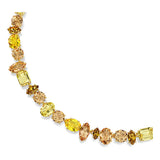 Collar Tennis Gema, Tallas mixtas, Amarillo, Baño tono oro