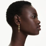 Pendientes Gema, Diseño asimétrico, Tallas mixtas, Largos, Amarillos, Baño tono oro