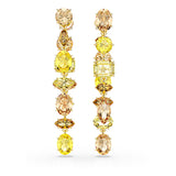 Pendientes Gema, Diseño asimétrico, Tallas mixtas, Largos, Amarillos, Baño tono oro