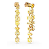 Pendientes Gema, Diseño asimétrico, Tallas mixtas, Largos, Amarillos, Baño tono oro