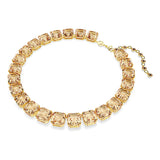 Collar Tennis Millenia, Talla octogonal, Caramelo, Baño tono oro