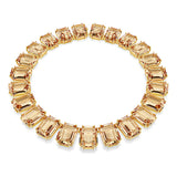Collar Tennis Millenia, Cristales de gran tamaño, Talla octogonal, Caramelo, Baño tono oro