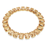 Collar Tennis Millenia, Cristales de gran tamaño, Talla octogonal, Caramelo, Baño tono oro