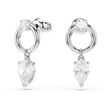 Pendientes Mesmera, Tallas mixtas, Blancos, Baño de rodio