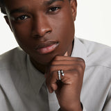 Anillo abierto Sublima, Tallas mixtas, Blanco, Baño de rutenio