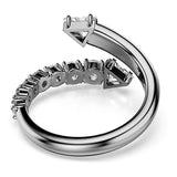 Anillo abierto Sublima, Tallas mixtas, Blanco, Baño de rutenio