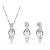 Conjunto Mesmera, Talla pera, Talla redonda, Blanco, Baño de rodio