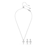 Conjunto Mesmera, Talla pera, Talla redonda, Blanco, Baño de rodio