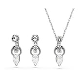 Conjunto Mesmera, Talla pera, Talla redonda, Blanco, Baño de rodio