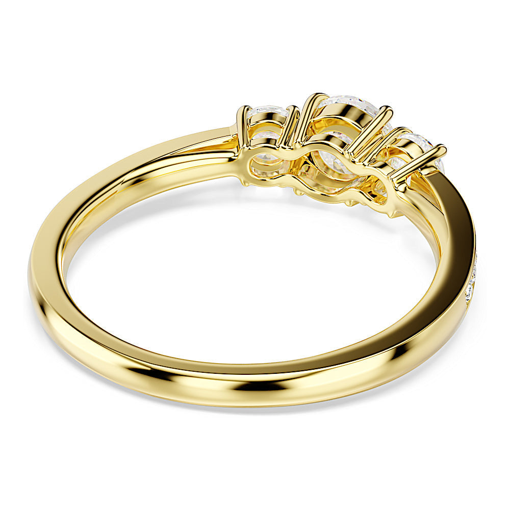 Anillo Stilla Attract, Talla redonda, Blanco, Baño tono oro