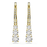 Pendientes de aro Stilla Attract, Talla redonda, Blancos, Baño tono oro