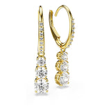 Pendientes de aro Stilla Attract, Talla redonda, Blancos, Baño tono oro