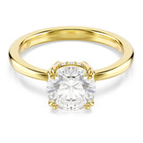 Anillo de cóctel Stilla Attract, Talla redonda, Blanco, Baño tono oro