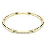 Brazalete Dextera, Forma octagonal, Talla redonda, Blanco, Baño tono oro