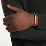 Brazalete Dextera, Forma octagonal, Talla redonda, Blanco, Baño tono oro