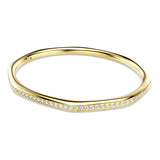 Brazalete Dextera, Forma octagonal, Talla redonda, Blanco, Baño tono oro