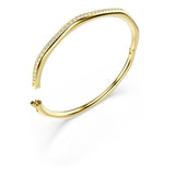 Brazalete Dextera, Forma octagonal, Talla redonda, Blanco, Baño tono oro