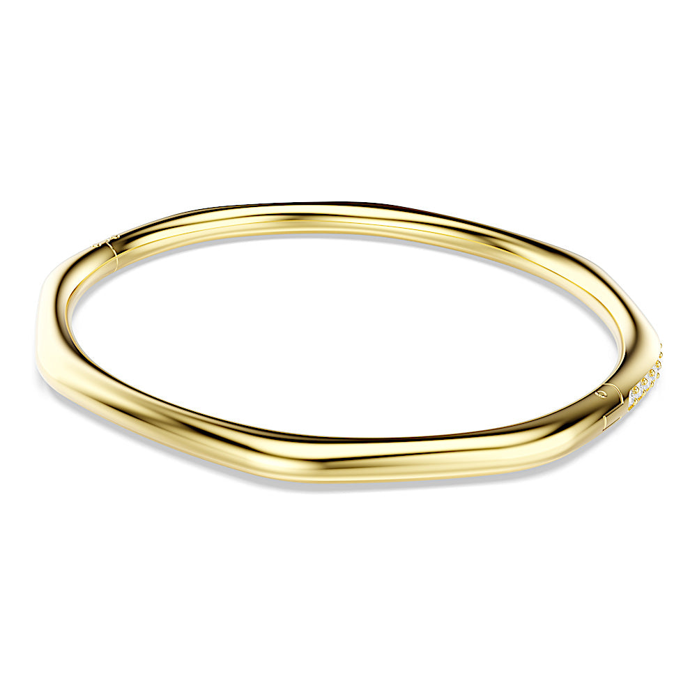 Brazalete Dextera, Forma octagonal, Talla redonda, Blanco, Baño tono oro
