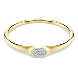 Brazalete Dextera, Talla redonda, Blanco, Baño tono oro