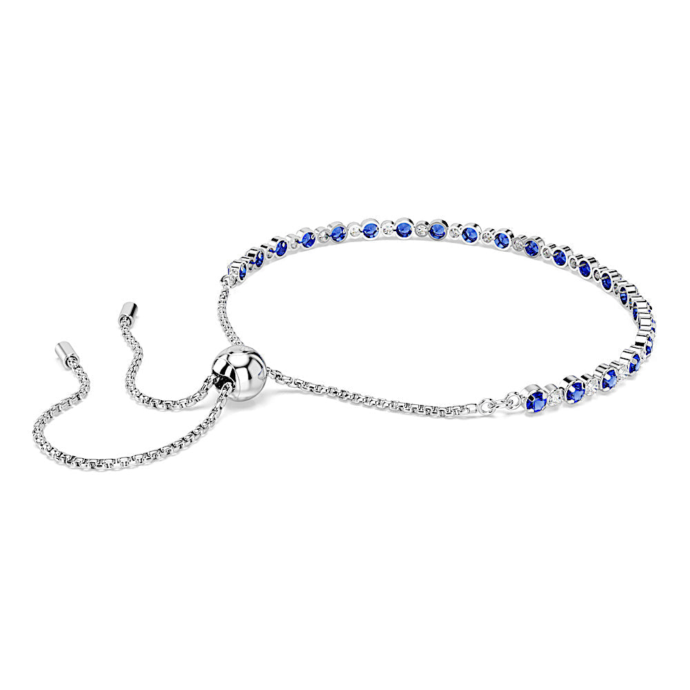 Pulsera Tennis Matrix, Tallas redondas combinadas, Azul, Baño de rodio