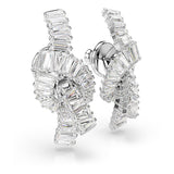 Pendientes Matrix, Talla baguette, Nudo, Blancos, Baño de rodio