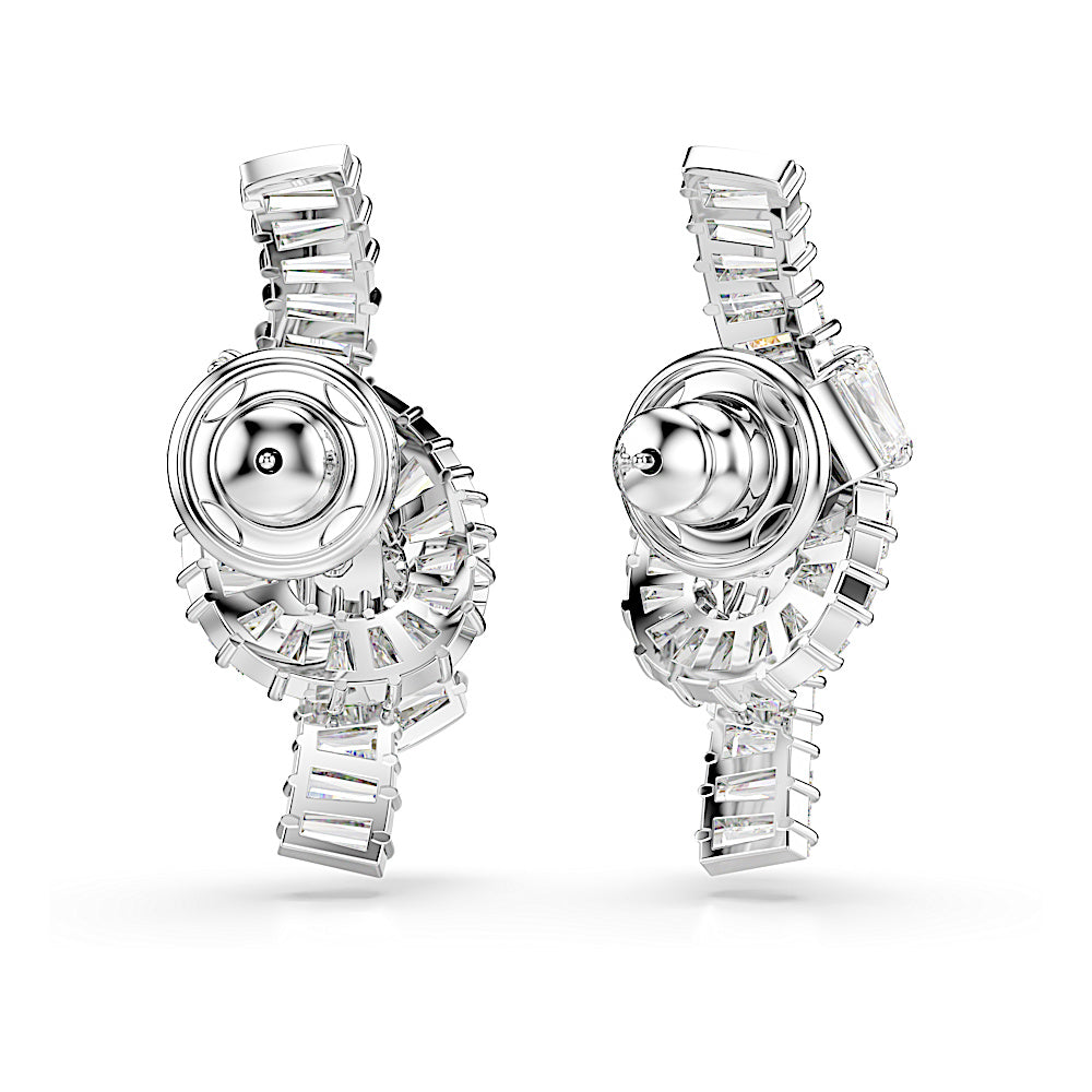 Pendientes Matrix, Talla baguette, Nudo, Blancos, Baño de rodio