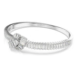 Brazalete Matrix, Talla baguette, Nudo, Blanco, Baño de rodio