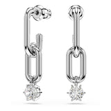 Pendientes Constella, Talla redonda, Blancos, Baño de rodio