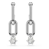 Pendientes Constella, Talla redonda, Blancos, Baño de rodio