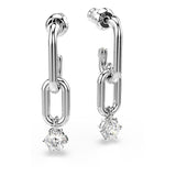 Pendientes Constella, Talla redonda, Blancos, Baño de rodio