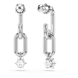 Pendientes Constella, Talla redonda, Blancos, Baño de rodio