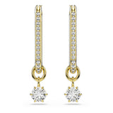 Pendientes Constella, Talla redonda, Blancos, Baño tono oro