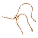 Pulsera Constella, Perla de cristal, Talla redonda, Blanca, Baño tono oro rosa