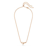 Colgante Constella, Perla de cristal, Talla redonda, Blanco, Baño tono oro rosa