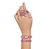 Reloj, Pulsera de talla octogonal, Rosa, Acabado tono oro rosa