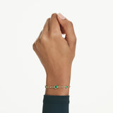 Pulsera Imber, Talla redonda, Verde, Baño tono oro