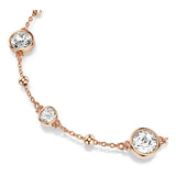 Pulsera Imber, Talla redonda, Blanca, Baño tono oro rosa