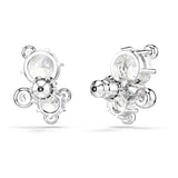 Pendientes de botón Constella, Talla redonda, Blancos, Baño de rodio