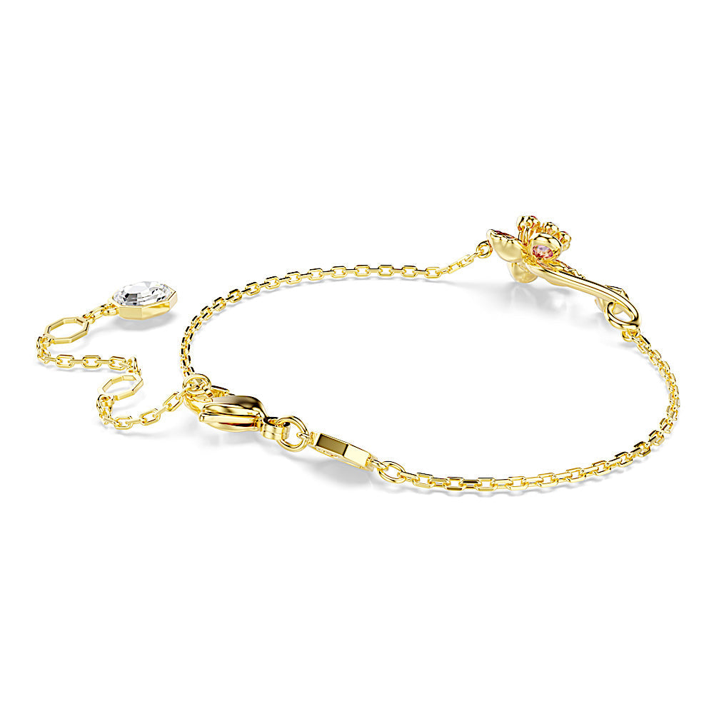 Pulsera Idyllia, Tallas mixtas, Flor, Multicolor, Baño tono oro