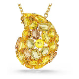 Colgante y broche Gema, Amarillos, Baño tono oro