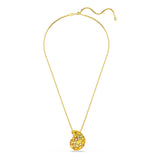 Colgante y broche Gema, Amarillos, Baño tono oro