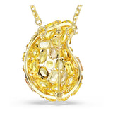 Colgante y broche Gema, Amarillos, Baño tono oro