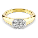 Anillo Dextera, Tallas mixtas, Blanco, Baño tono oro