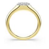 Anillo Dextera, Tallas mixtas, Blanco, Baño tono oro