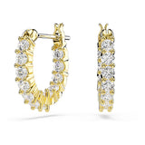 Pendientes de aro Matrix Vittore, Talla redonda, Blancos, Baño tono oro